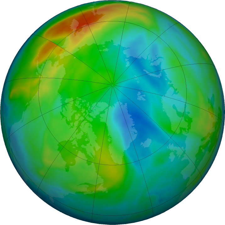 Arctic ozone map for 26 November 2023